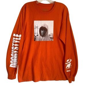 Snoop Doggy Dog Long Sleeve Top Men L Orange Graphic T shirt